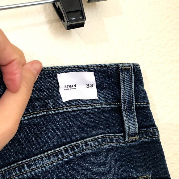 Hudson Mens 33 Ethan Biker Skinny Jeans Moto Medium Wash NWT - Picture 12 of 12